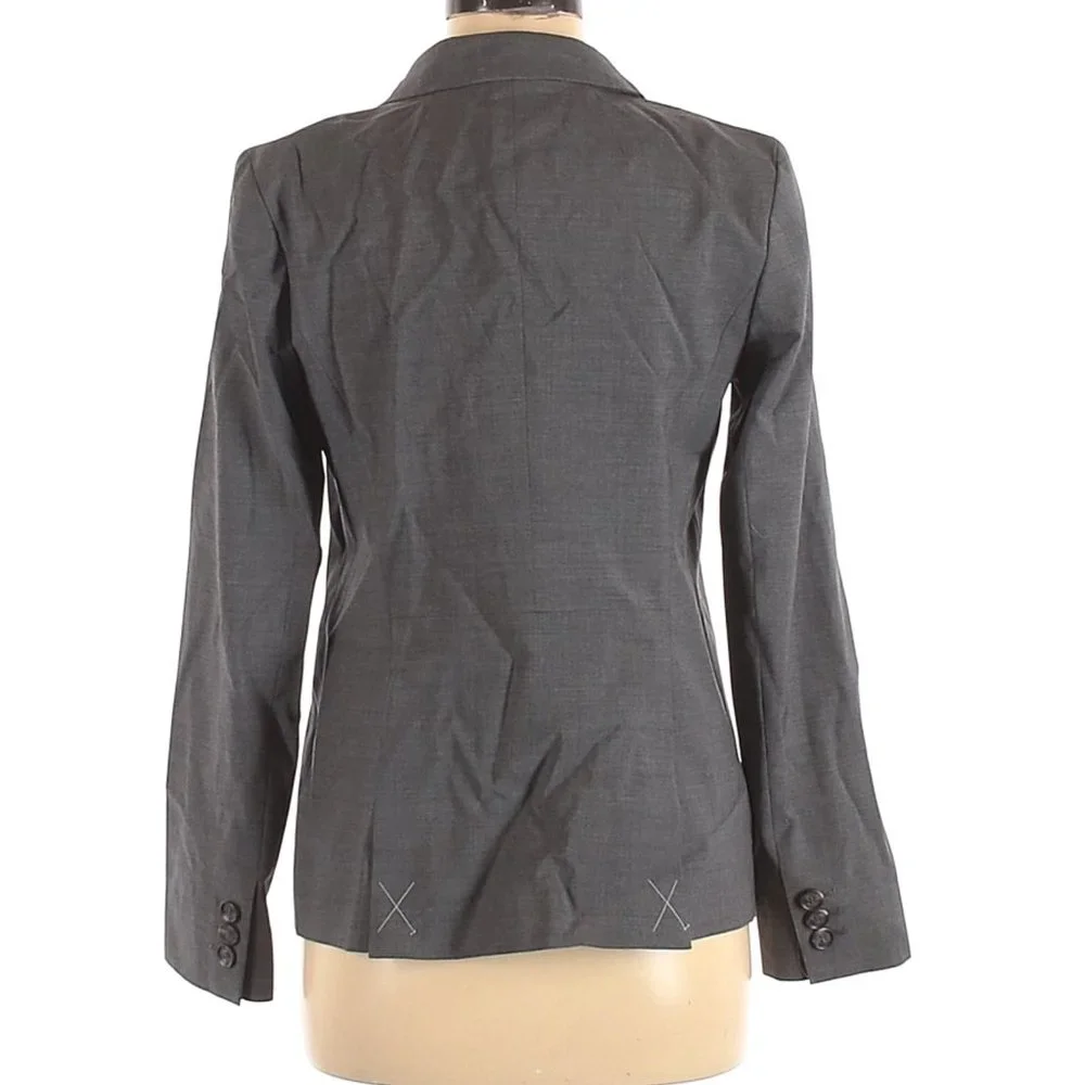 Talbots Wool 2 Button Grey Blazer Jacket Size 4 NWT